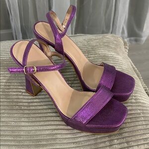 Chic Purple Block Heel Sandals